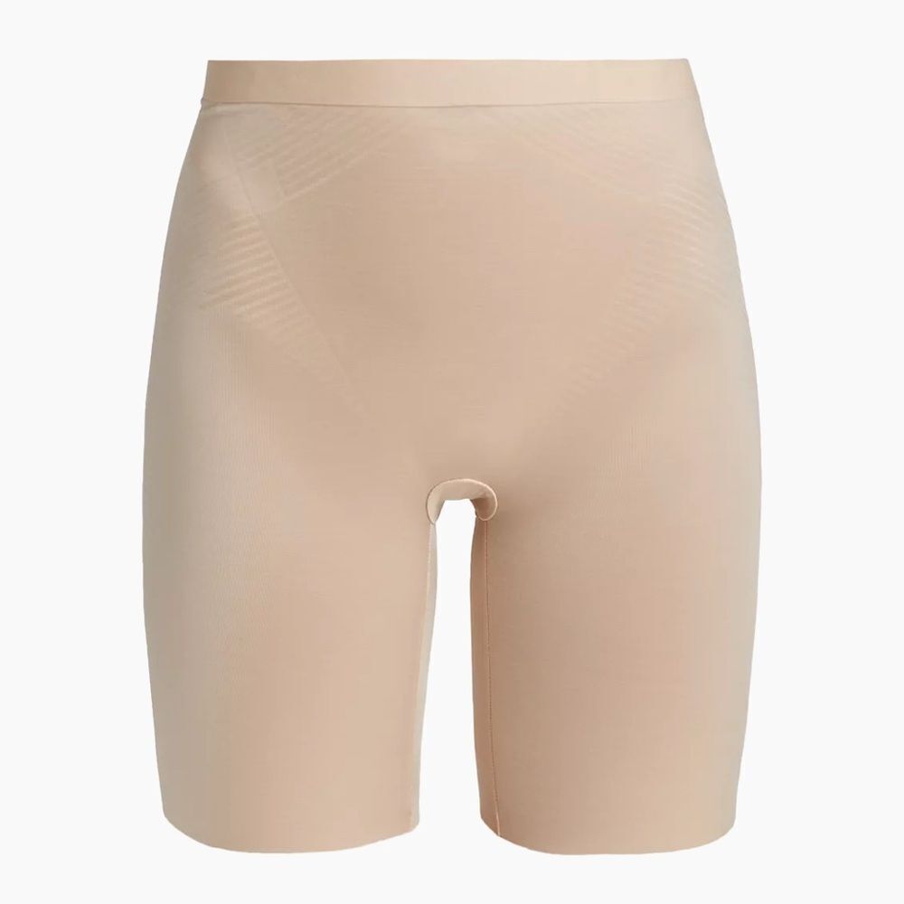 Spanx women’s 2x thinstincts 2.0 mid thigh shorts champagne beige shapewear
